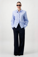 Straight-Leg Pinstripe Trousers - Navy