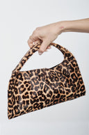 Handle Leather Bag - Leopard