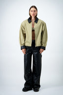 Cotton & Leather Blouson