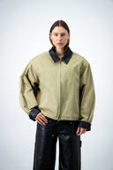 Cotton & Leather Blouson