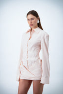 Corset Shirt Dress - Blush Pink