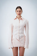 Corset Shirt Dress - Blush Pink