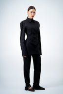 Corset Shirt Dress - Black