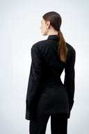 Corset Shirt Dress - Black
