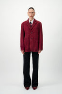 Suede Blazer - Dark Red