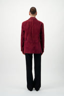 Suede Blazer - Dark Red