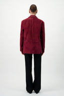 Suede Blazer - Dark Red