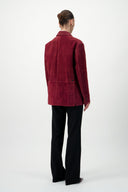 Suede Blazer - Dark Red