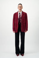 Suede Blazer - Dark Red