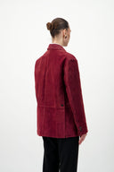 Suede Blazer - Dark Red
