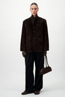 Suede Blazer - Dark Brown
