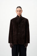 Suede Blazer - Dark Brown