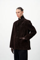 Suede Blazer - Dark Brown