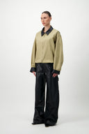 Cotton & Leather Blouson