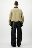 Cotton & Leather Blouson