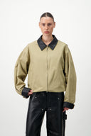 Cotton & Leather Blouson