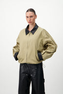 Cotton & Leather Blouson