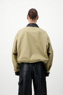 Cotton & Leather Blouson