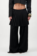 Pleated skirt trousers