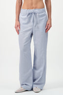 Drawstring Cotton Trousers - Baby Blue