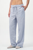 Drawstring Cotton Trousers - Baby Blue