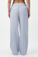 Drawstring Cotton Trousers - Baby Blue