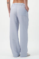 Drawstring Cotton Trousers - Baby Blue