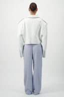 Drawstring Cotton Trousers - Light Blue