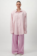 Boyfriend Striped Shirt - Blush Pink