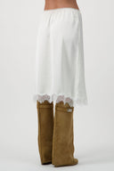 Satin Midi Skirt - Ivory