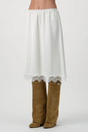 Satin Midi Skirt - Ivory