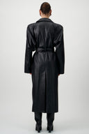 Vegan Leather Maxi Trench Coat