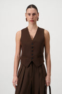 Tailored Suit Vest - Brown