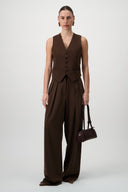 Tailored Suit Vest - Brown