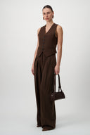 Tailored Suit Trousers - Brown