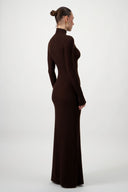 Sculpted Maxi Dress - Brown