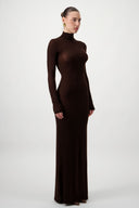 Sculpted Maxi Dress - Brown