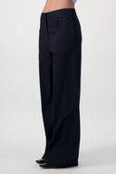 Straight-Leg Pinstripe Trousers - Navy