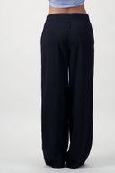 Straight-Leg Pinstripe Trousers - Navy
