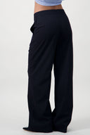 Straight-Leg Pinstripe Trousers - Navy