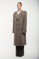 Herringbone Oversized Wool Coat