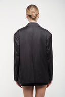 Double-Breasted Pinstripe Blazer