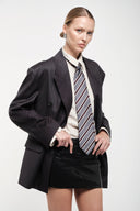 Double-Breasted Pinstripe Blazer