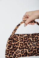 Handle Leather Bag - Leopard