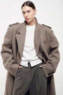 Herringbone Oversized Wool Coat