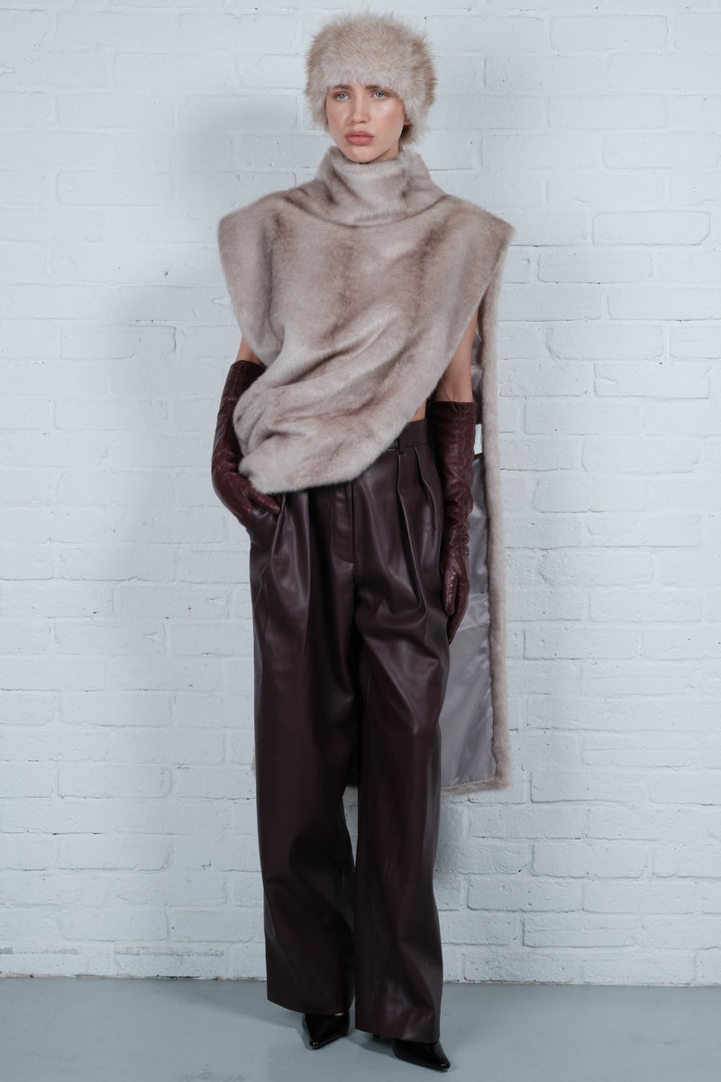Asymmetric Faux Fur Vest - AFTERHOURS