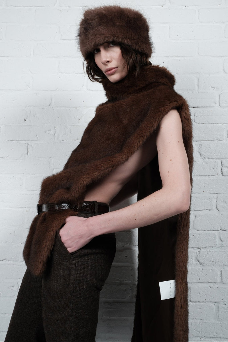 Asymmetric Faux Fur Vest - AFTERHOURS