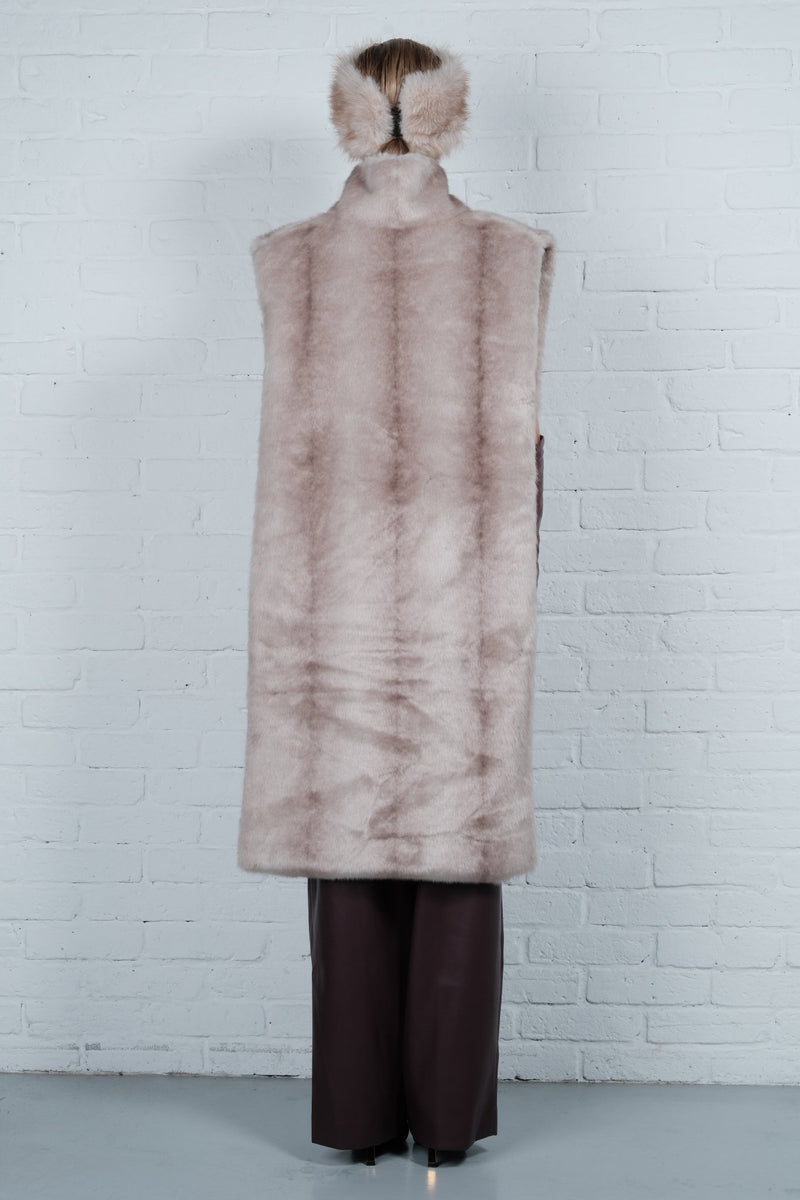 Asymmetric Faux Fur Vest - AFTERHOURS