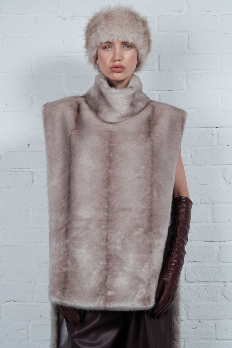 Asymmetric Faux Fur Vest - AFTERHOURS