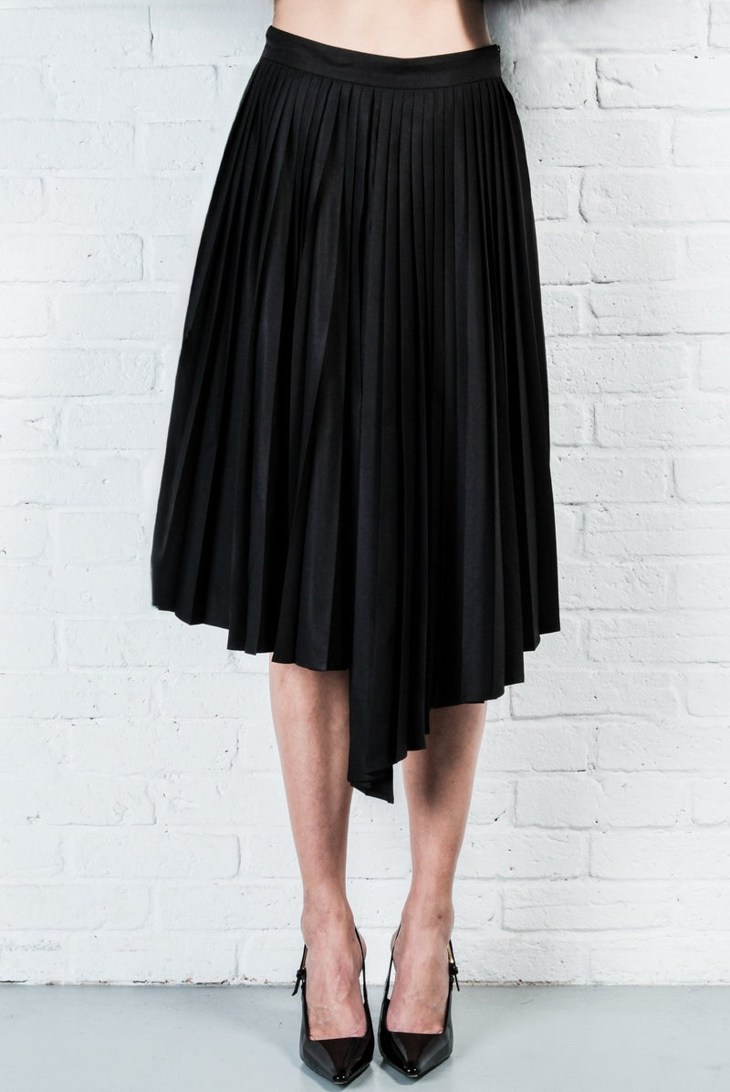 Asymmetric pleated skirt - AFTERHOURS